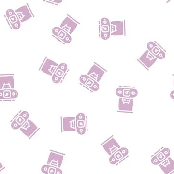 Vintage coffee machine glyph vector seamless pattern 스톡 일러스트