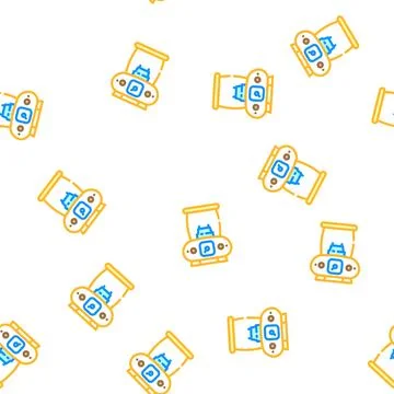 Vintage coffee machine vector seamless pattern Illustrazione stock