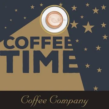 Vintage coffee time background Stock Illustration
