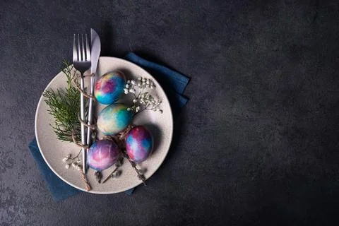 Vintage color easter eggs Stock Photos