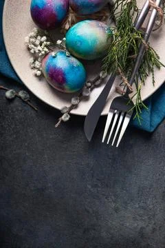 Vintage color easter eggs Stock Photos