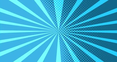 Vintage colorful comic book background. Blue blank bubbles of different shape Stock Illustration