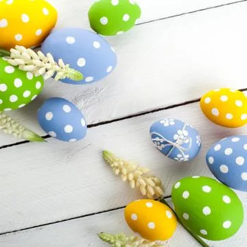 Vintage colorful easter eggs Stock Photos