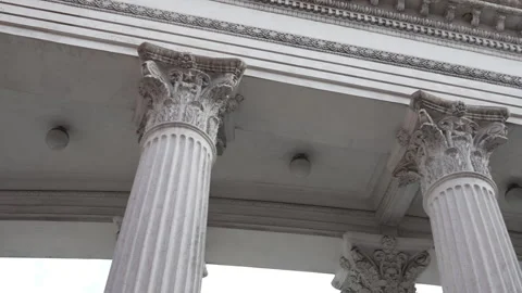 Vintage columns of an old building Stock Footage 277147499