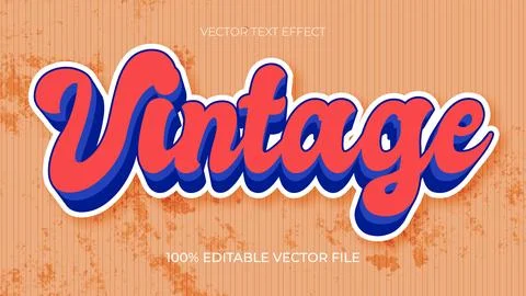 Vintage comic cartoon 3d text effect design retro style Illustrazione stock