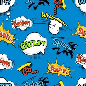Vintage comic shout vector seamless pattern 库存插图