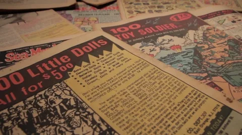 Vintage Comics Ads Video stock 68692832
