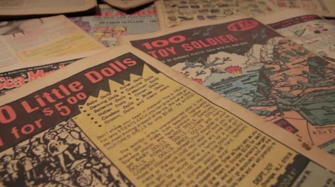 Vintage Comics Ads Video stock 68692970