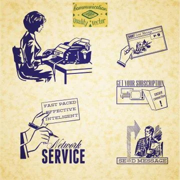 Vintage communication 스톡 일러스트