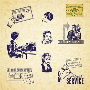 Vintage communication 스톡 일러스트