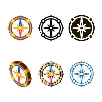 Vintage compass forms icon vector outline Stockillustratie