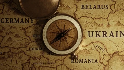 Vintage Compass Loop Video stock 313479137