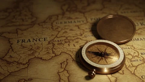 Vintage Compass Loop Video stock 313479140