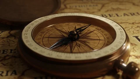 Vintage Compass Loop Video stock 313479146