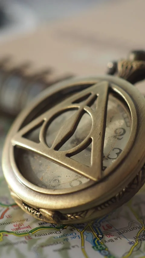 Vintage compass on old map with detailed markings Stock Footage 327343394