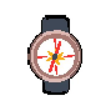 Vintage compass pixel art vector illustration 스톡 일러스트