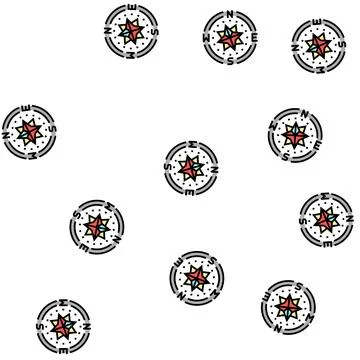 Vintage compass vector seamless pattern Illustrazione stock