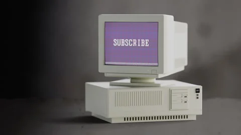 Vintage Computer Invitation to Subscribe... | Stock Video | Pond5