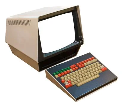 Vintage computer isolated Stock Photos