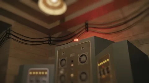 Vintage computer mainframe operating in a server room Stock Footage 321826753