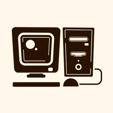Vintage computer in the style of flat . Vector イラスト素材