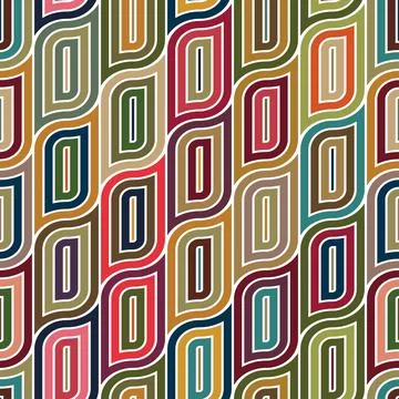 Vintage concentric multicolored squares pattern. Seamless vector illustration. Stock Illustration