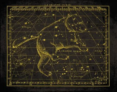 Vintage Constellation Star Map Ursa Major Stock Illustration