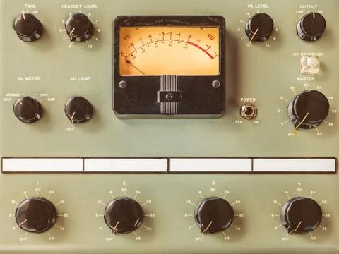 Vintage control panel with volt meter Stock Photos