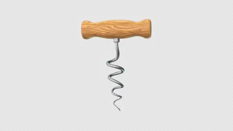 Vintage Corkscrew Rotating on a Transparent Background. Seamless Loop. 4K Video stock 302835407