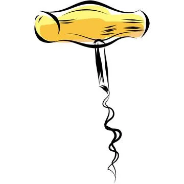 Vintage corkscrew vector wine bottle opener icon Stock Illustration