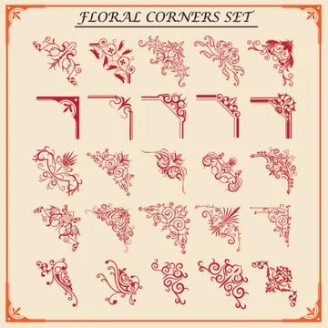 Vintage Corner Borders Design Stock Illustration