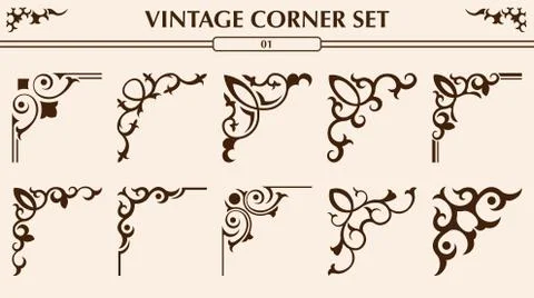 Vintage corner set Stock Illustration