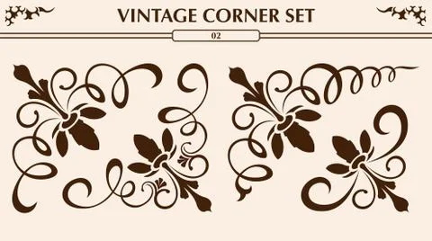 Vintage corner set Stock Illustration
