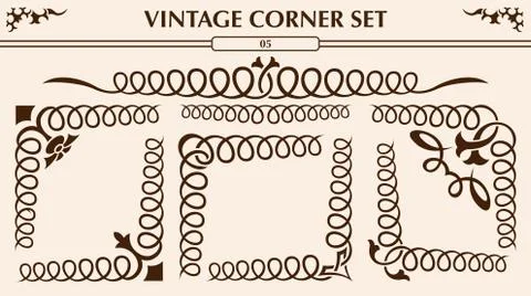 Vintage corner set Stock Illustration