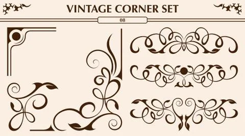 Vintage corner set Stock Illustration