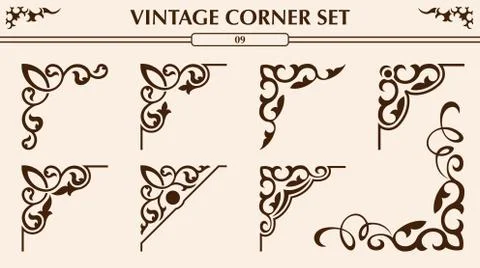 Vintage corner set Stock Illustration