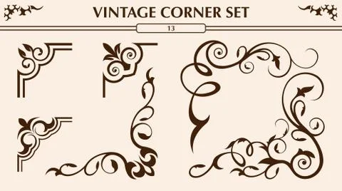 Vintage corner set Stock Illustration