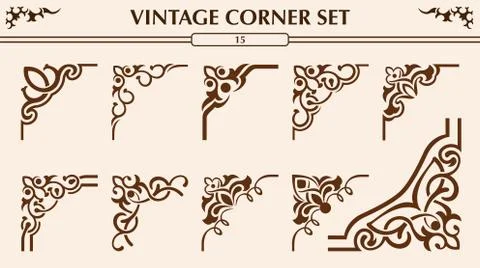 Vintage corner set Stock Illustration