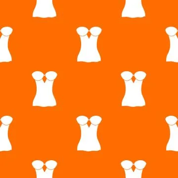 Vintage corset pattern vector orange Stock Illustration