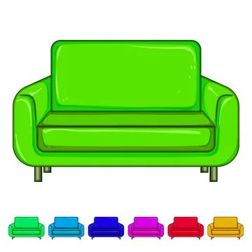 Vintage couch leather cartoon vector graphic Stock Illustration