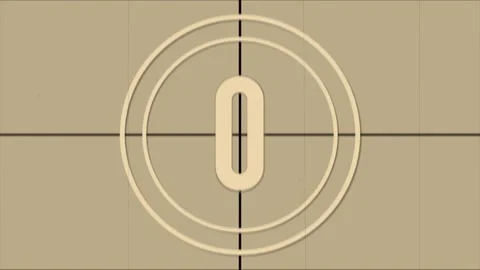 Vintage countdown clock projector motion picture film Old frame grain scratches Stock-Footage 278654339