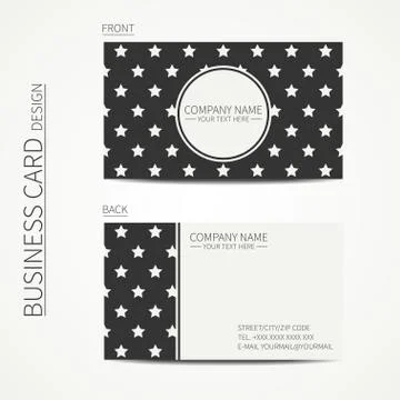 Vintage creative simple  business card template with vintage hipster star. Stock Illustration