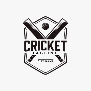 Vintage Cricket logo icon vector on white background Stock Illustration