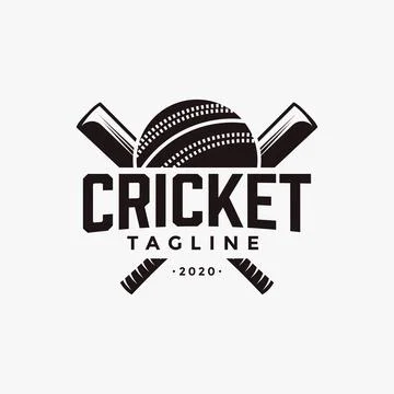 Vintage Cricket logo icon vector on white background Stock Illustration