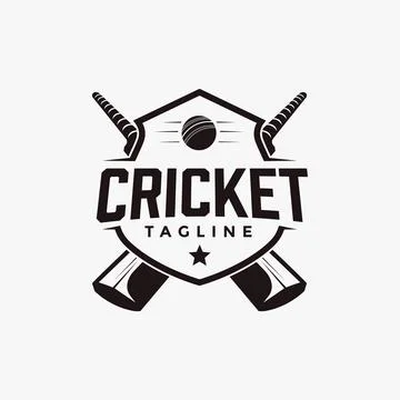 Vintage Cricket logo icon vector on white background Stock Illustration