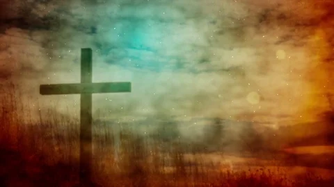 Vintage Cross In The Field Stock Footage 72821643