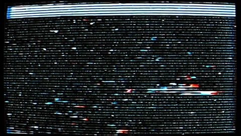 Vintage CRT TV Static Screen with Analog Signal Interference and Flickering Stock Footage 342278622