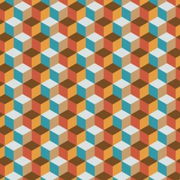 Vintage cube flat color background 스톡 일러스트
