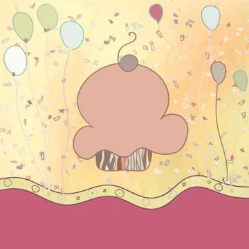 Vintage cupcake background. + EPS8 Illustrazione stock