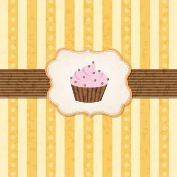 Vintage cupcake background Stock Illustration